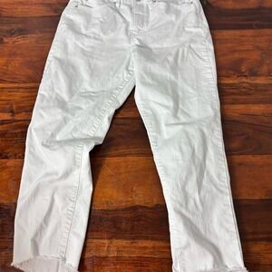 Nicole Miller NY Women's High Rise Skinny Crop Jeans White Size 8‎